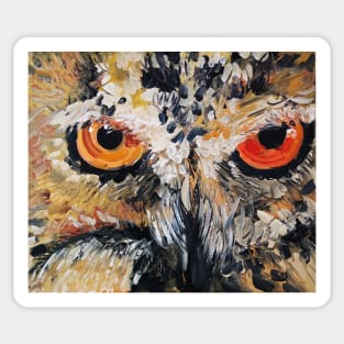 The Owl of Lakshmi Textured Painting Sticker